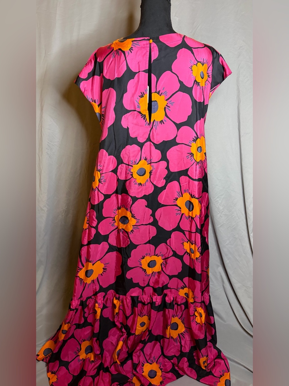 Free People Pink Floral Maxi Dress with Orange Accents - Picture 4 of 8
